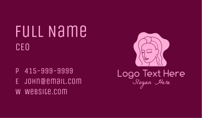 Woman Outline Hairstylist Business Card Image Preview