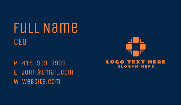 Modern Square Cross Business Card Design Image Preview