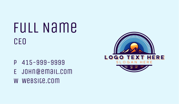 Eco Sunrise Mountain Business Card Design Image Preview