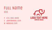 Red Elephant Outline  Business Card Image Preview