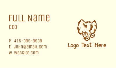 African Safari Elephant  Business Card Image Preview