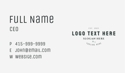 Elegant Classic Professional Wordmark Business Card Image Preview