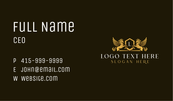 Elegant Pegasus Horse Business Card Design Image Preview