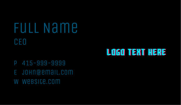 Modern Neon Wordmark Business Card Design Image Preview