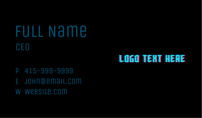 Modern Neon Wordmark Business Card Image Preview