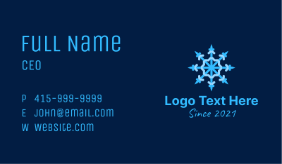 Blue Snowflake Chandelier Business Card