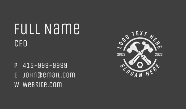 Circle Carpentry Tools Business Card Design Image Preview