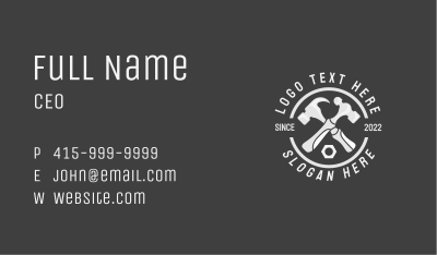 Circle Carpentry Tools Business Card Image Preview