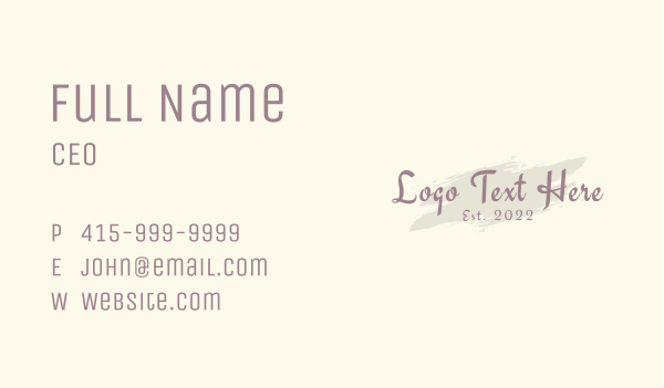 Classy Calligraphy Wordmark  Business Card Design Image Preview