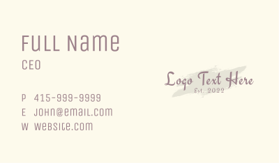 Classy Calligraphy Wordmark  Business Card