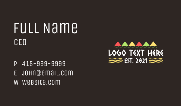 Tribal Wordmark  Business Card Design Image Preview