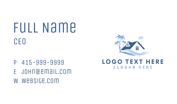 Blue Summer Home Business Card Design Image Preview
