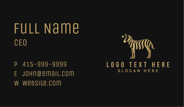 Gradient Golden Zebra Business Card Design Image Preview