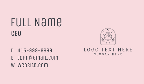 Floral Wedding Cake  Business Card Design Image Preview