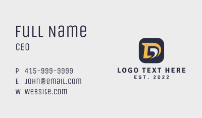 App Programming Letter D Business Card Image Preview