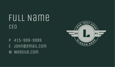 Military Soldier Emblem Business Card