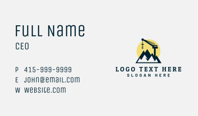 Crane Mountain Mining Equipment  Business Card Image Preview