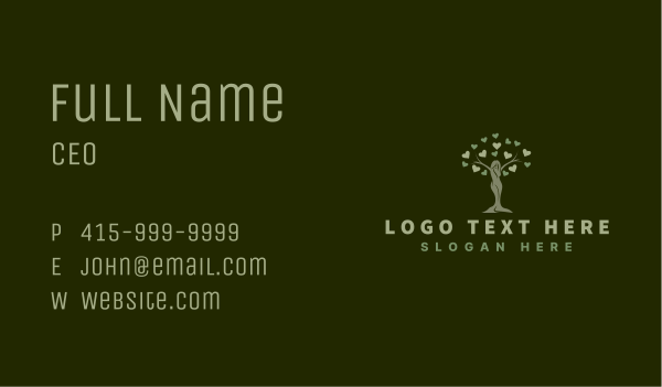 Environment Woman Tree Business Card Design Image Preview