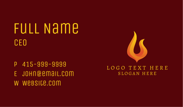 Blazing Fire Energy Fuel Business Card Design Image Preview