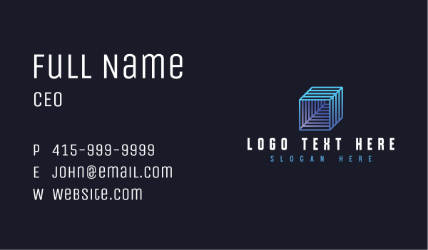 Cube Technology Digital Business Card Design Image Preview