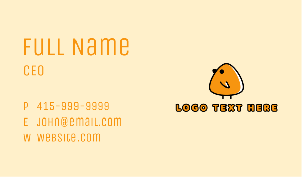 Cute Baby Chick  Business Card Design Image Preview
