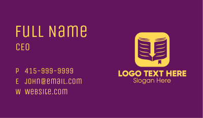 Yellow Elegant Ebook Application Business Card Image Preview