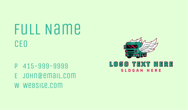 Logistics Truck Wings Business Card Design Image Preview