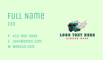 Logistics Truck Wings Business Card Image Preview