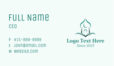 Minimalist Quran Mosque Business Card