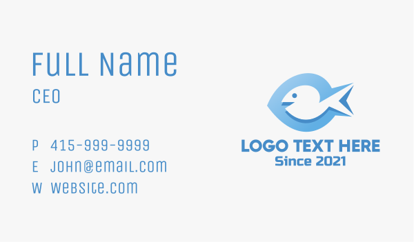 Blue Marine Fish  Business Card Design Image Preview