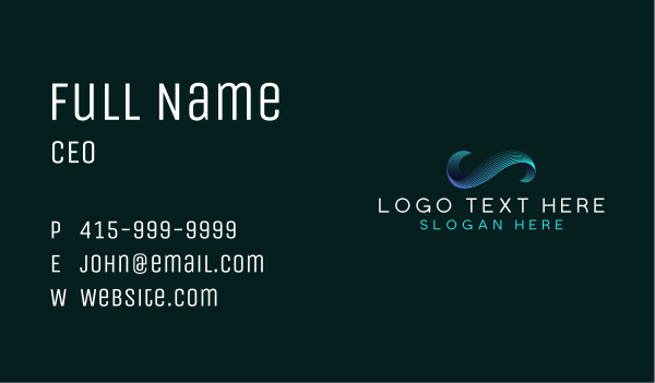 Ocean Wave Tech Business Card Design Image Preview