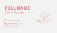 Pink Floral Arrangement Letter  Business Card Design