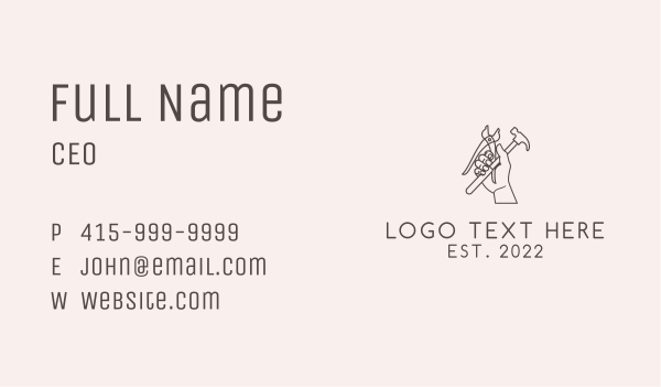 Hammer Hand Tool Business Card Design Image Preview