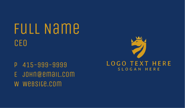 Horse Crown Shield Business Card Design Image Preview