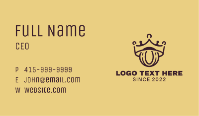 Luxury Crown Letter O Business Card