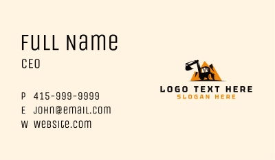 Mountain Industrial Excavator Business Card Image Preview