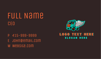 Freight Truck Wings Business Card Image Preview