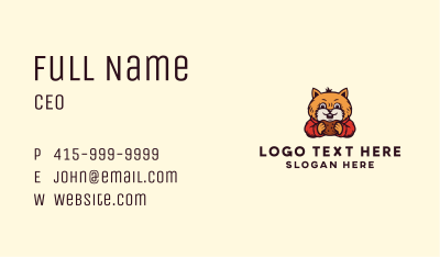 Cat Bread Bakery Mascot Business Card Image Preview