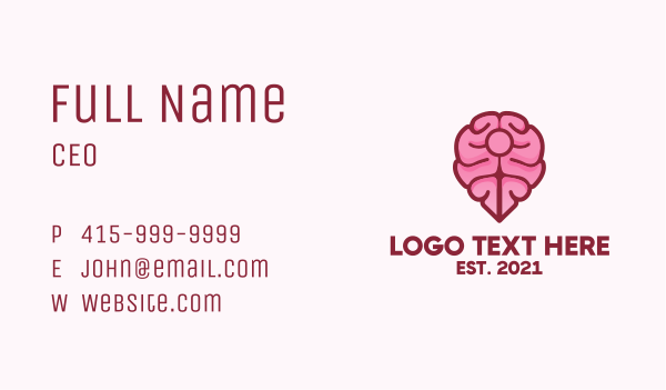 Brain Map Pin Business Card Design Image Preview