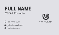 Modern Rounded Letter U Business Card Image Preview