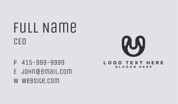 Modern Rounded Letter U Business Card Design Image Preview