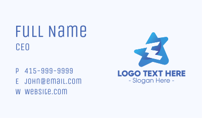 Abstract Blue Star Business Card Image Preview