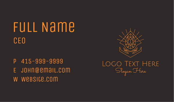 Orange Precious Stone  Business Card Design Image Preview