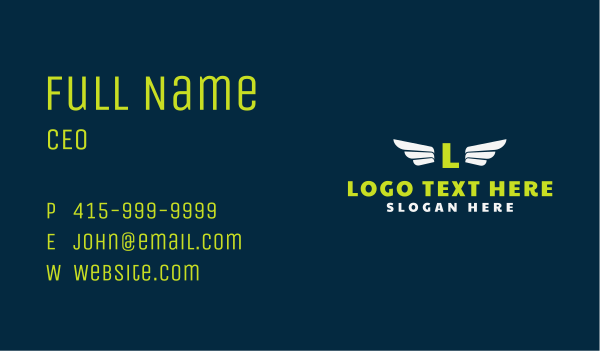 Fly Wings Letter Business Card Design Image Preview