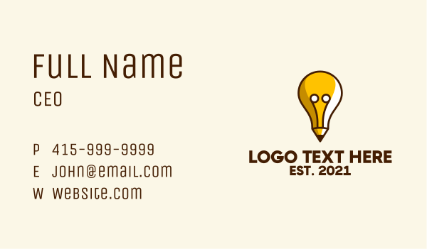 Creative Light Bulb Pencil Business Card Design Image Preview
