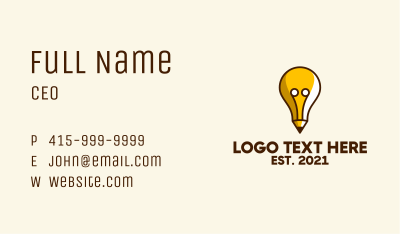 Creative Light Bulb Pencil Business Card Image Preview