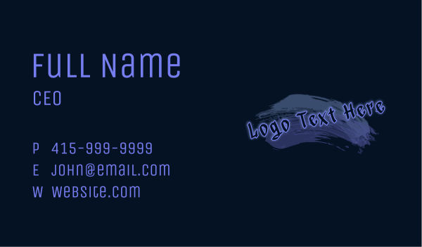 Graffiti Brush Stroke Wordmark Business Card Design Image Preview