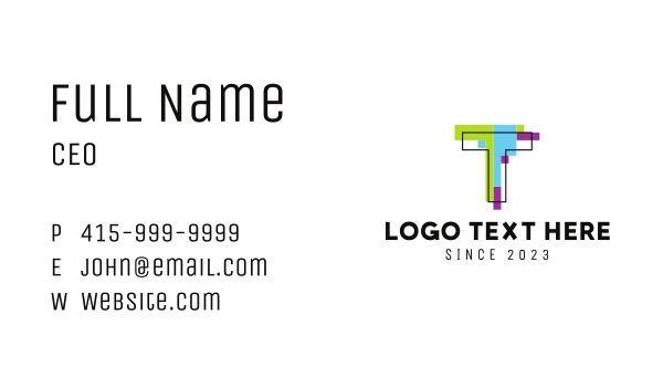 Mod Retro Letter T Business Card Design Image Preview