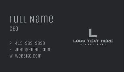 Gray Metallic Letter Business Card Image Preview