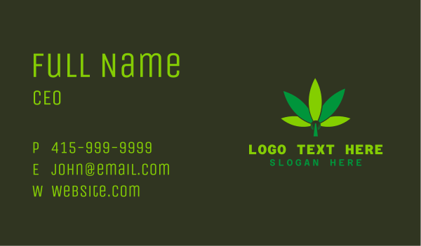 Hemp Marijuana Green Leaf Business Card Design Image Preview